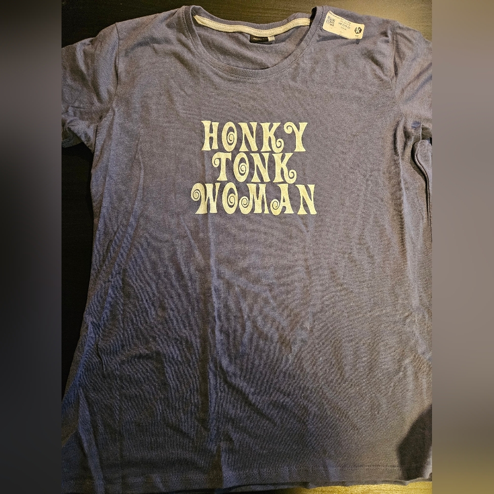Blue Crew Neck Honky Tonk Woman T-Shirt
